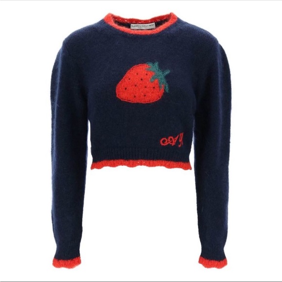 NWT alessandra rich strawberry jacquard sweater - Picture 1 of 3
